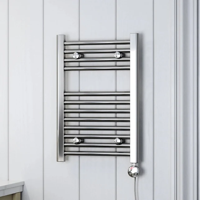 Terma Leo Electric Towel Rail With MOA Blue Element 600x400mm Chrome - WLLLE060040-MOB 3 Terma Leo Electric Towel Rail With MOA Blue Element 600x400mm Chrome - WLLLE060040-MOB - Image 3