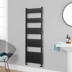 Towelrads Eton Anthracite Heated Towel Rail 1200x300mm - 136062