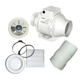 Airflow Aventa 100mm Inline Extractor Fan Kit With Timer And LED Lamp - 9041408 1 Airflow Aventa 100mm Inline Extractor Fan Kit With Timer And LED Lamp - 9041408