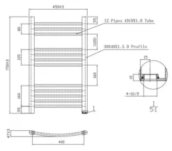 Essentials Heated Towel Rail Chrome 750 X 450mm Curved -Fireplace Emporium 345c1fc2 0509 4d51 968c 124ce0b2237c