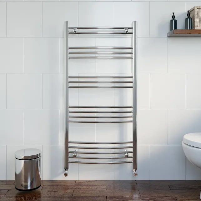 Essentials Heated Towel Rail Chrome 1200 X 600mm Curved 1 Essentials Heated Towel Rail Chrome 1200 X 600mm Curved
