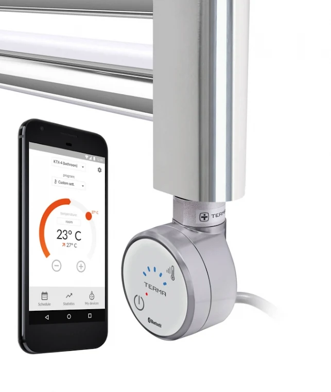 Terma Leo Electric Towel Rail With MOA Blue Element 600x400mm Chrome - WLLLE060040-MOB 5 Terma Leo Electric Towel Rail With MOA Blue Element 600x400mm Chrome - WLLLE060040-MOB - Image 5