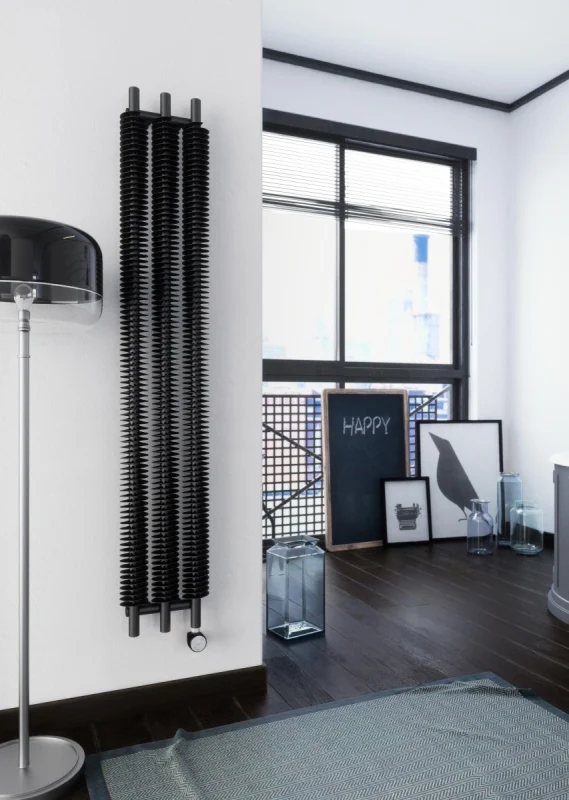 Terma Ribbon V E Electric Vertical 1800mm X 290mm Designer Electric Radiator Heban Black - WLRVE180029-KIHEE8MOBP 2 Terma Ribbon V E Electric Vertical 1800mm X 290mm Designer Electric Radiator Heban Black - WLRVE180029-KIHEE8MOBP - Image 2
