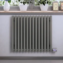 Terma Triga E Electric Horizontal 560mm X 680mm Designer Radiator Metallic Stone - WLTRG056068-SMSTE7TS1D