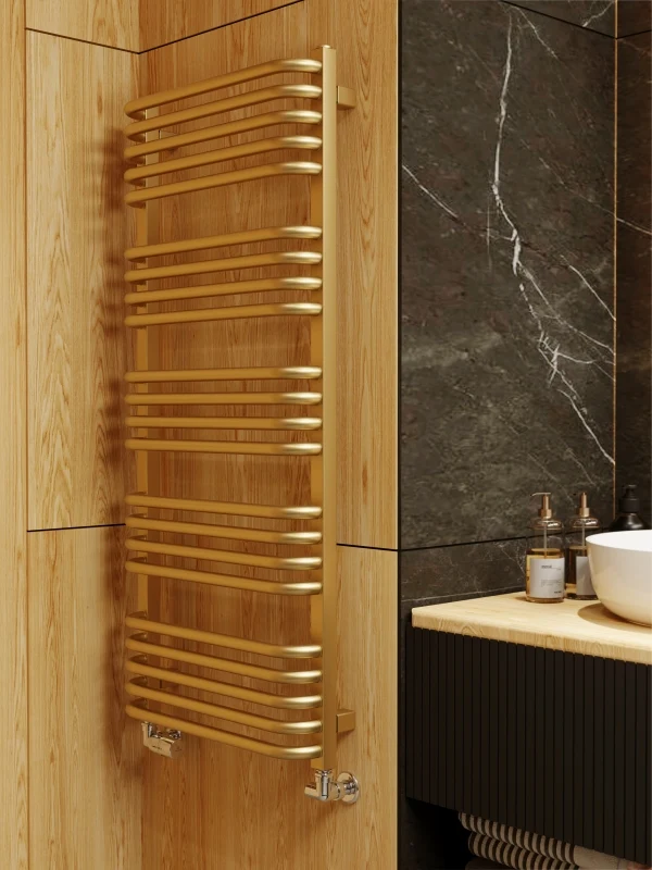 Terma Alex Heated Towel Rail 1140x500mm Brass - WGALE114050-KBRASX 1 Terma Alex Heated Towel Rail 1140x500mm Brass - WGALE114050-KBRASX