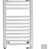 Discount Curved Dual Fuel White Towel Rail 764mm X 600mm - 6MA7DF