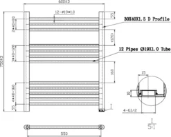 Essentials Heated Towel Rail Chrome 750 X 600mm Flat -Fireplace Emporium 50c7c009 31b9 45ff 99cc a7cba4551df5