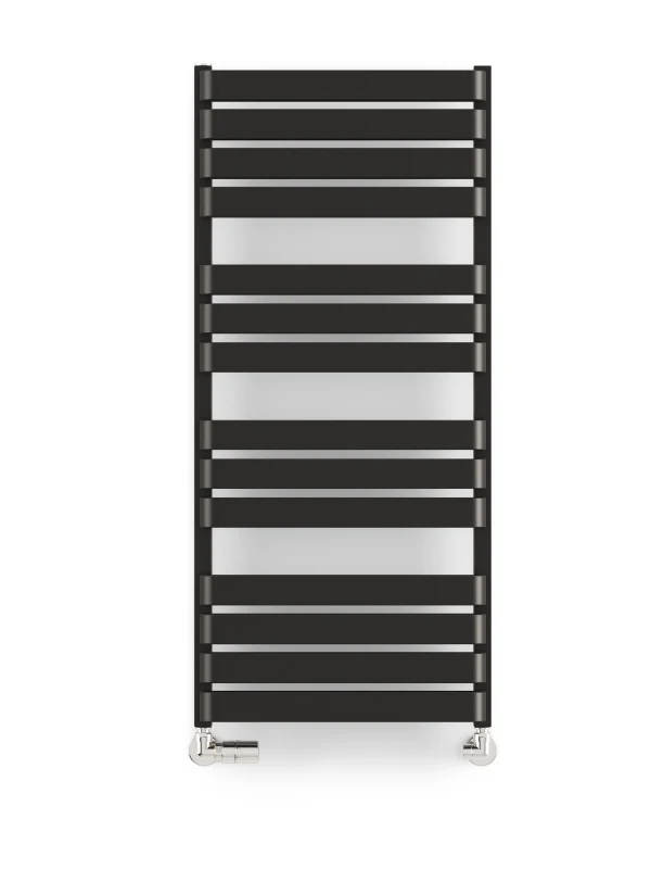 Terma Warp T Bold Heated Towel Rail 1110x500mm Matt Black - WGWTB111050-KS95SX 2 Terma Warp T Bold Heated Towel Rail 1110x500mm Matt Black - WGWTB111050-KS95SX - Image 2