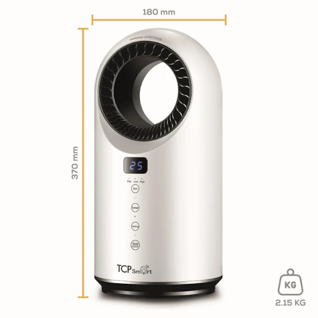 TCP Smart Portable Bladeless Fan Heater 1500W White - HJAY1089 5 TCP Smart Portable Bladeless Fan Heater 1500W White - HJAY1089 - Image 5