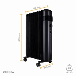 TCP Smart Portable Free-Standing 2000W Oil Filled Radiator Black - SMABLOILRAD2000WEX20 11 TCP Smart Portable Free-Standing 2000W Oil Filled Radiator Black - SMABLOILRAD2000WEX20 -Fireplace Emporium 6510a023 d49b 41a8 8288 dcb3e5c14432