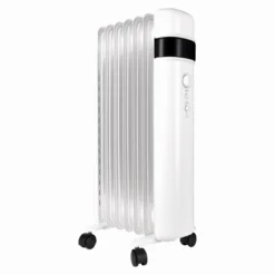 TCP Smart Portable Free-Standing 1500W Oil Filled Radiator White - SMAWHOILRAD1500WEX15