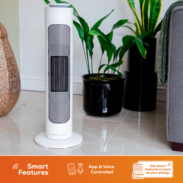 TCP Smart Portable Tower Ceramic Fan Heater 2000W White - HJAY1092 5 TCP Smart Portable Tower Ceramic Fan Heater 2000W White - HJAY1092 - Image 5