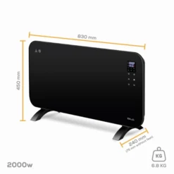 TCP Smart 2000W Glass Electric Panel Heater Black - SMARADGBL2000UK -Fireplace Emporium 724025dd cdcc 4a8d 9752 d1300e708ba3