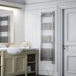 Terma Leo Electric Towel Rail With MOA Blue Element 1600x500mm Chrome - WLLLE160050-MOB