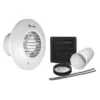 Xpelair Simply Silent Standard Round 100mm Bathroom Fan With Timer & Wall Kit - 93006AW
