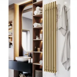 Terma Rolo Room E Electric Vertical 1800mm X 370mm Designer Radiator Brass - WLROR180037SBRAESMOBPX3