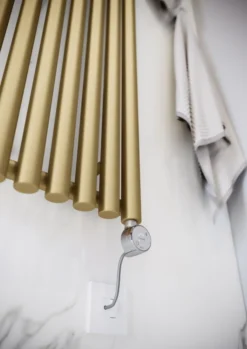 Terma Rolo Room E Electric Vertical 1800mm X 370mm Designer Radiator Brass - WLROR180037SBRAESMOBPX3 -Fireplace Emporium aa8000f9 bd15 4061 9501 d30b0a345ef6