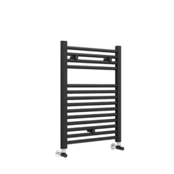 Lazzarini Essential 690mm X 500mm Towel Rail Straight Matt Black - 148292