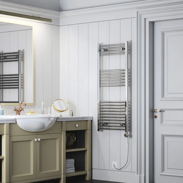 Terma Leo Electric Towel Rail With MOA Element 1200x500mm Chrome - WLLLE120050-MOA 5 Terma Leo Electric Towel Rail With MOA Element 1200x500mm Chrome - WLLLE120050-MOA - Image 5