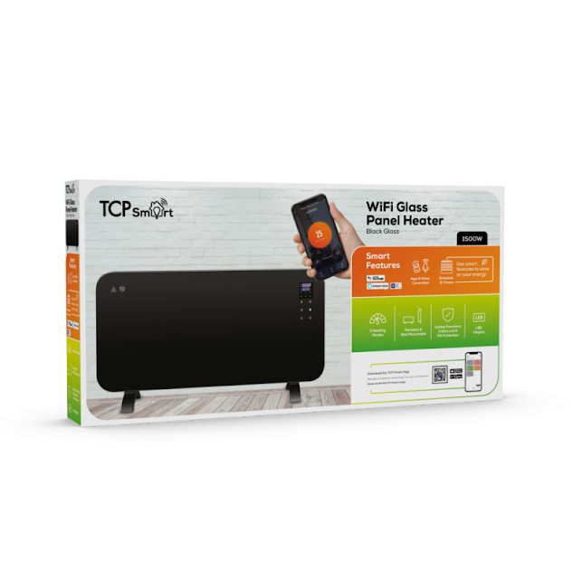 TCP Smart 1500W Glass Electric Panel Heater Black - SMARADGBL1500UK 5 TCP Smart 1500W Glass Electric Panel Heater Black - SMARADGBL1500UK - Image 5