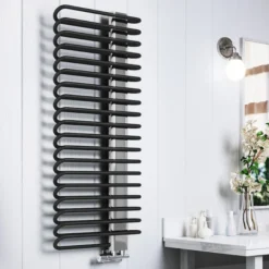 Terma Michelle Heated Towel Rail 1200x500mm Metallic Black / Chrome - WGMIC120050-KMBCYP03