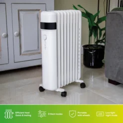 TCP Smart Portable Free-Standing 2000W Oil Filled Radiator White - SMAWHOILRAD2000WEX20 -Fireplace Emporium d913b014 b4d0 4427 b1d3 d389025b85a4