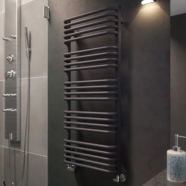 Terma Alex Heated Towel Rail 1140x500mm Modern Grey - WGALE114050-KDGRSX 3 Terma Alex Heated Towel Rail 1140x500mm Modern Grey - WGALE114050-KDGRSX - Image 3