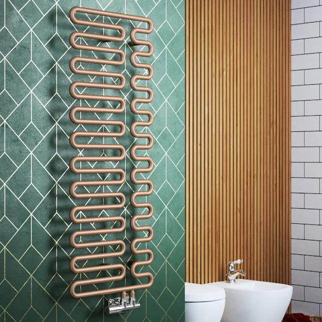 Terma Swale Heated Towel Rail 1244x465mm Bright Copper - WGQ09124046KBCOYP 1 Terma Swale Heated Towel Rail 1244x465mm Bright Copper - WGQ09124046KBCOYP