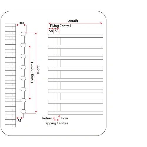 Radox Linx Towel Rails Black Pearl - RXLX-1150500-BP 2 Radox Linx Towel Rails Black Pearl - RXLX-1150500-BP - Image 2