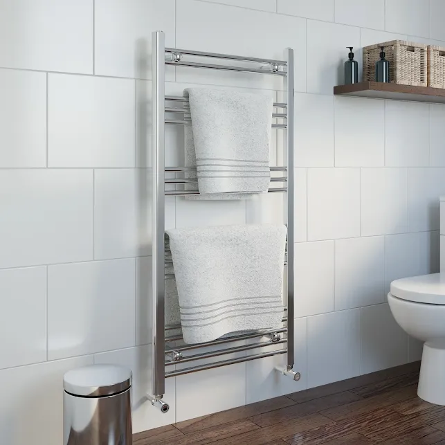 Essentials Heated Towel Rail Chrome 1200 X 600mm Flat 2 Essentials Heated Towel Rail Chrome 1200 X 600mm Flat - Image 2