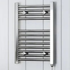 Terma Leo Electric Towel Rail With SIM Element 600x400mm Chrome - WLLLE060040-KCROE8SIMP01 -Fireplace Emporium fa503046 f14a 4c24 8cb5 510525577518
