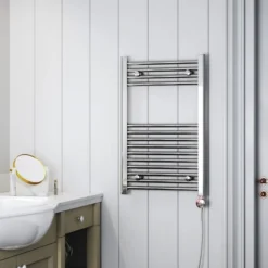 Terma Leo Electric Towel Rail With MOA Element 800x500mm Chrome - WLLLE080050-MOA
